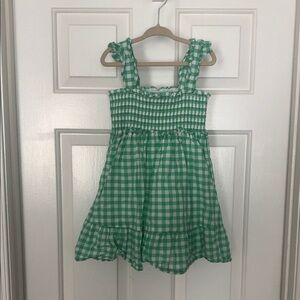 Janie and Jack Green Checkered Dress